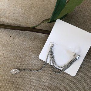 Chain Detail Ear Cuff with Drop Earring